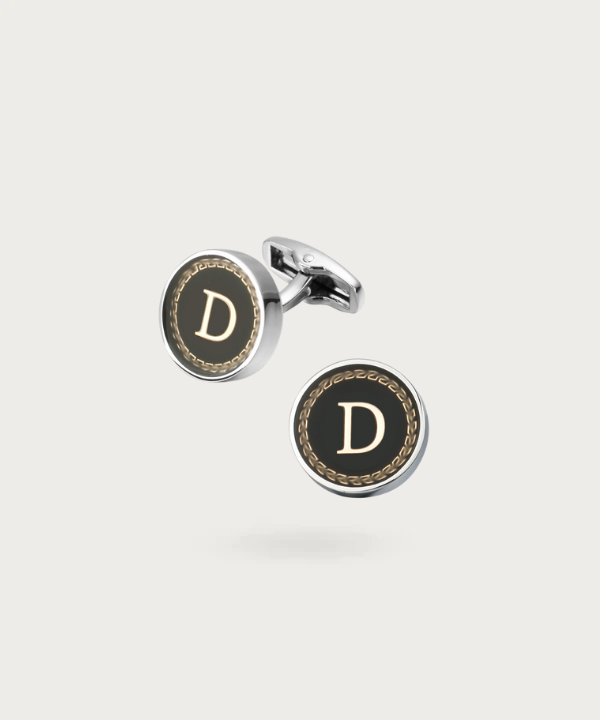 "Bouton de manchette personnalisable avec initial D - La Signature du Style"