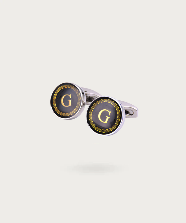 "Bouton de manchette personnalisable avec initial G - La Signature du Style"