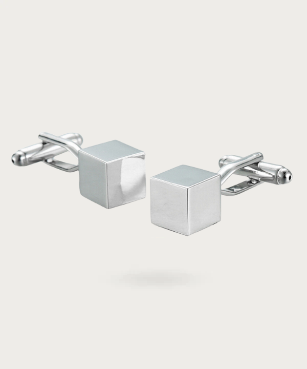 Boutons de manchette Carrés Élégants en argent