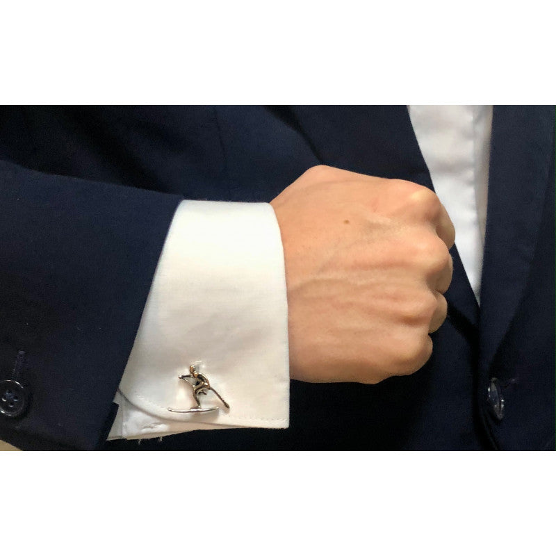 Boutons de manchette: Roi des Pistes porté par homme