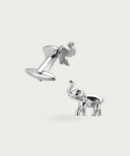 Bouton de manchette détaillé avec silhouette d'éléphant