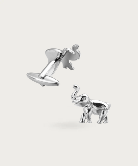 Bouton de manchette détaillé avec silhouette d'éléphant