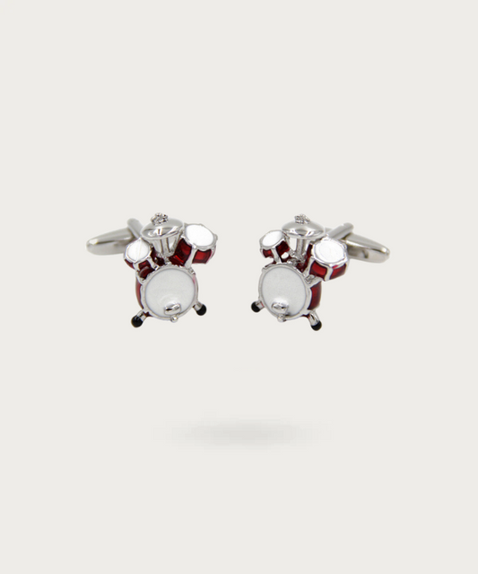 Boutons de manchette en forme de batterie pour les amoureux du rythme - Rythme Synchronisé