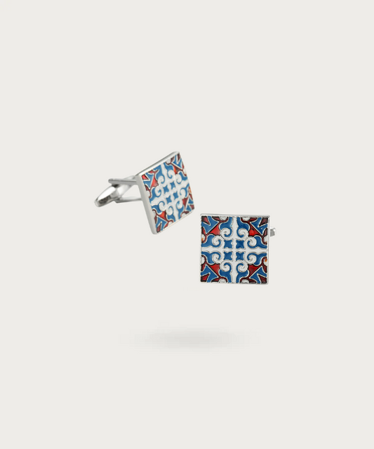 Bouton de manchette avec détails mosaïques