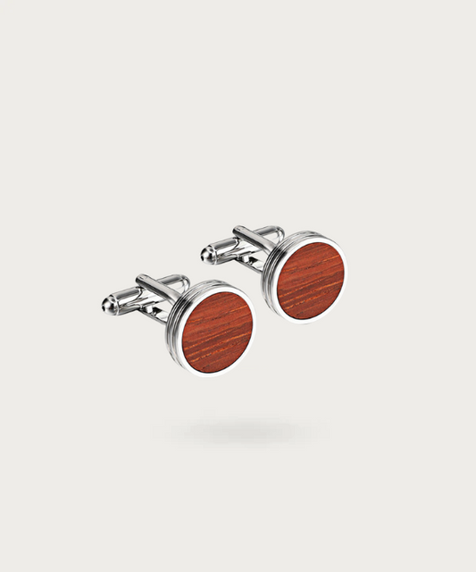 Bouton de manchette cercle en bois, conception simple et élégante