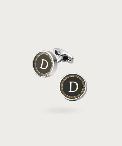 "Bouton de manchette personnalisable avec initial D - La Signature du Style"