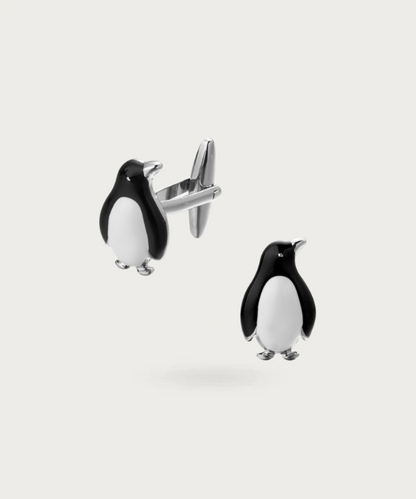 Boutons de manchette délicatement conçus en forme de pingouins