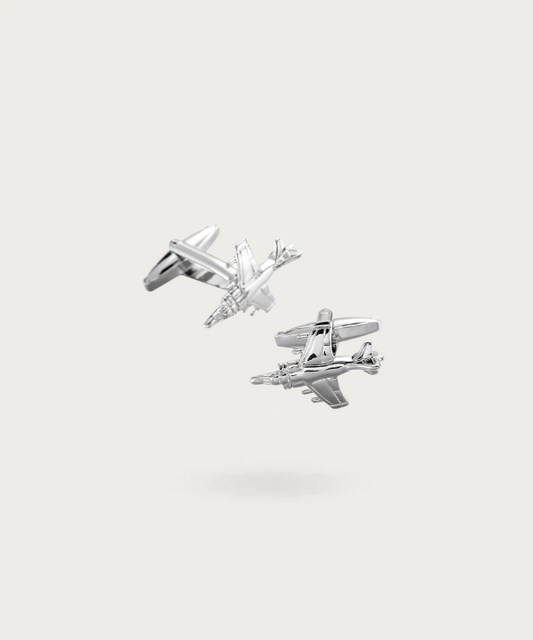 Boutons de manchette en forme d'avion de chasse pour un style audacieux