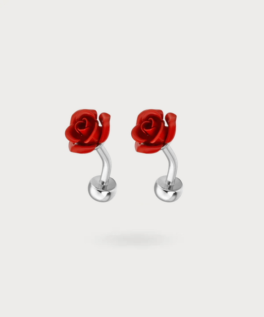 bouton de manchette rose nature elegante pour saint valentin