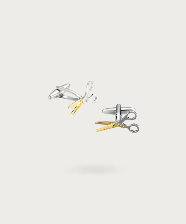Boutons de manchette en forme de ciseaux de coiffeur pour une touche élégante