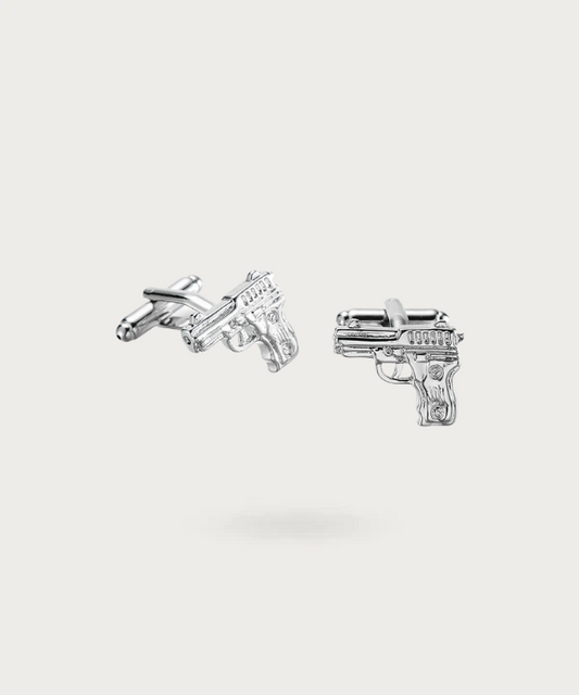 Boutons de manchette inspirés du revolver cowboy - Duel au Crépuscule