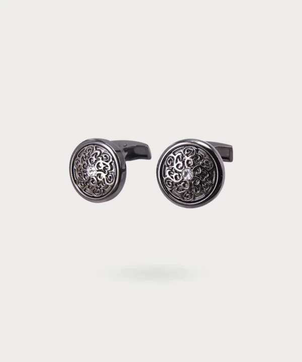 Boutons de manchette avec motifs gravés minutieusement - Gravure Sophistiquée