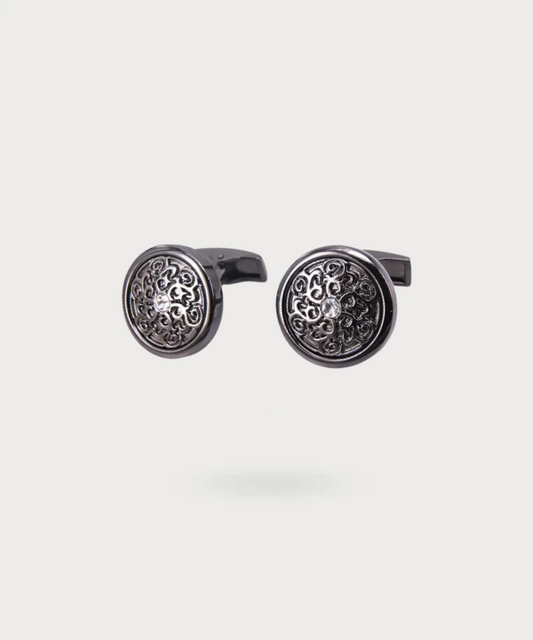 Boutons de manchette avec motifs gravés minutieusement - Gravure Sophistiquée