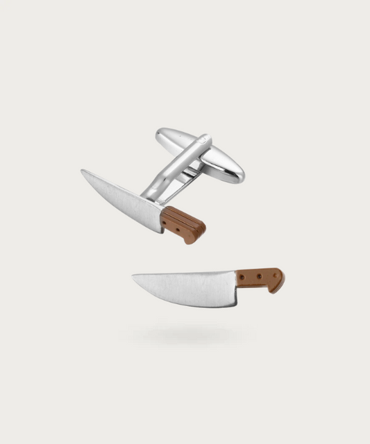 Boutons de manchette Maître Santoku en forme de couteau de chef japonais