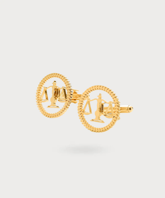  Boutons de manchette Emblème Justice Luxe en acier inoxydable avec finition brillante