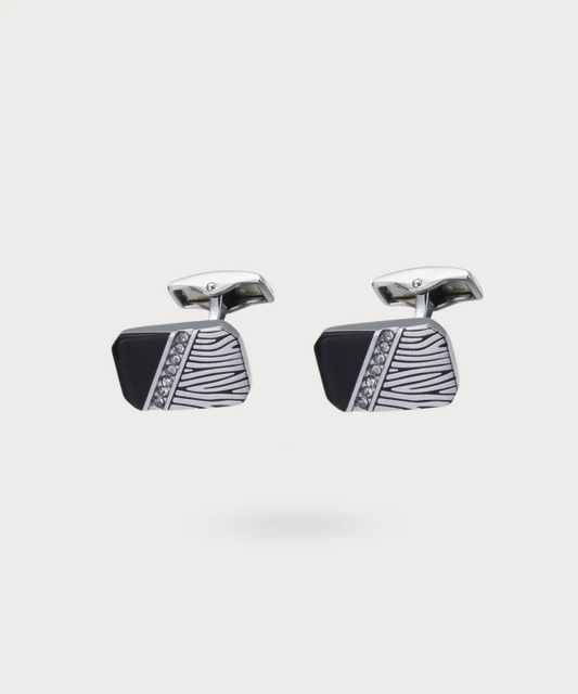 Boutons de manchette avec élégant motif rayé - Rayé
