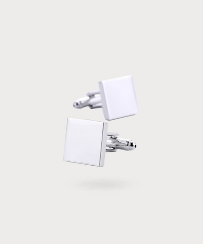 "Boutons de Manchette Pure Élégance en acier inoxydable, disponibles en finitions dorée, argentée, rosée, et noire pour un style raffiné."