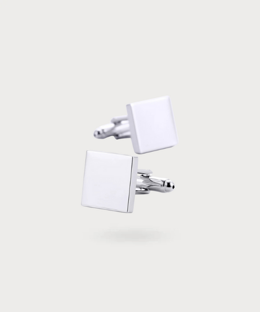 "Boutons de Manchette Pure Élégance en acier inoxydable, disponibles en finitions dorée, argentée, rosée, et noire pour un style raffiné."