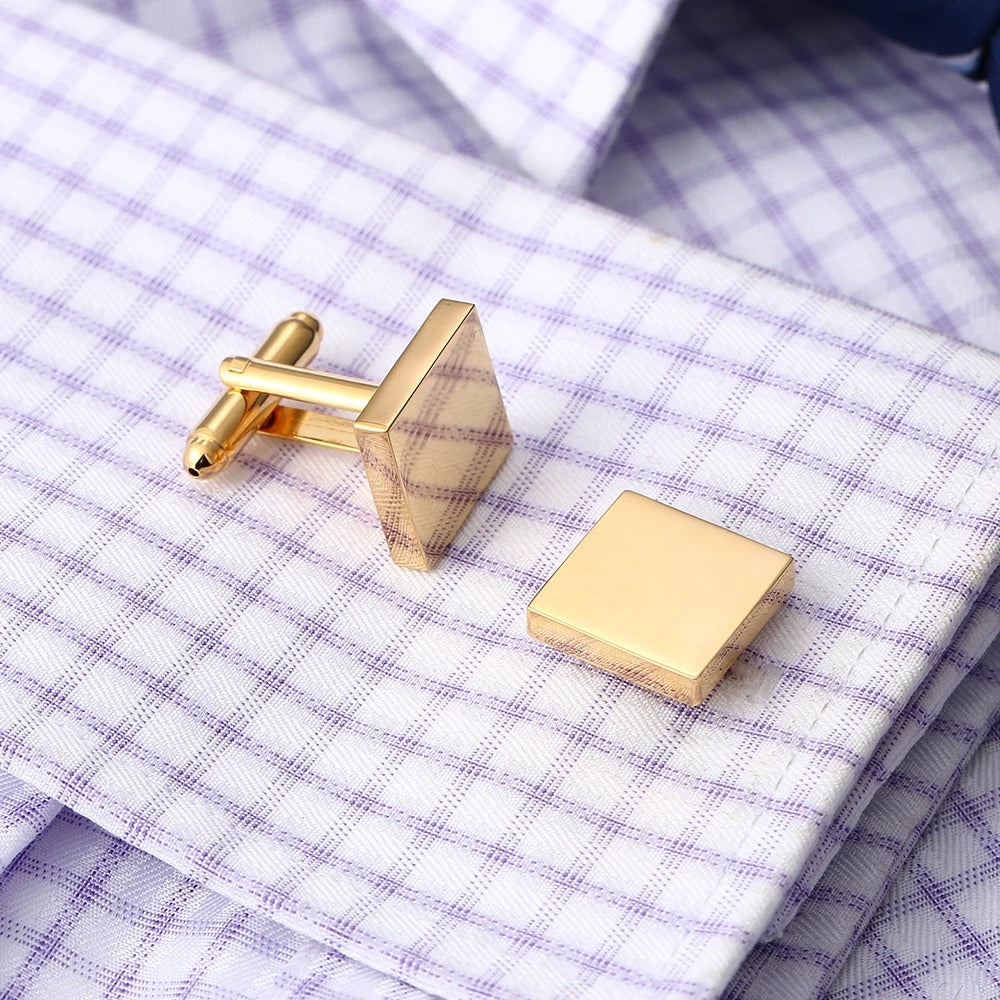 "Détail des différentes finitions des Boutons de Manchette Pure Élégance, offrant un choix pour chaque préférence de style."